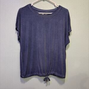 Cable & Gauge Sport Women’s Faded Blue Relaxed Tie Front Tee Size M